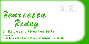 henrietta rideg business card